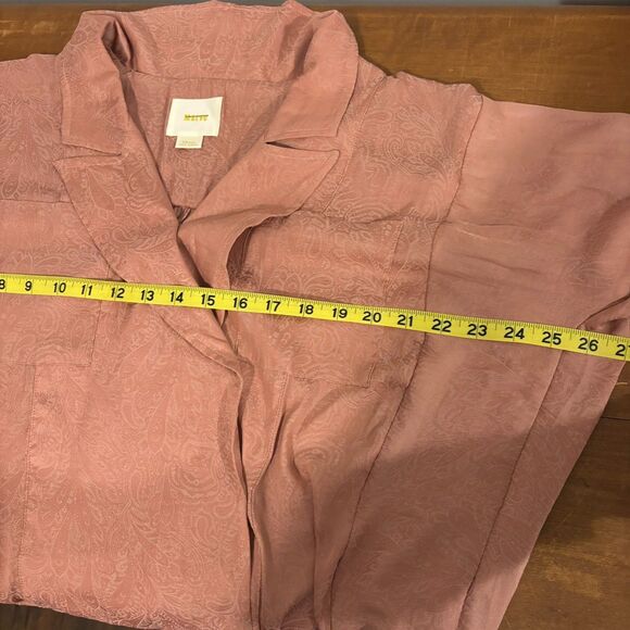 Maeve size Small Dusty Pink Faux Wrap Baroque Print Business Casual Blouse - Picture 3 of 6